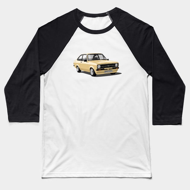 Ford Escort Mk 2 in beige Baseball T-Shirt by candcretro